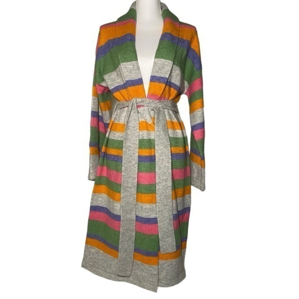 Stitches & Stripes Striped Duster Cardigan W/Belt